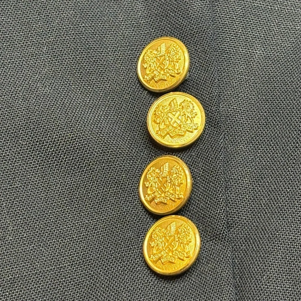Vintage Evan-Picone Navy Blue Blazer 100% Pure Wool Gold Crest Button Rich's 48L